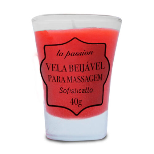 V2430-Morango_1 Vela Beijável Para Massagem 40g Linha Passion Sofisticatto