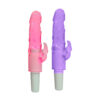 VB031-Rosa_2 Vibrador Rabbit PĂȘnis em Silicone com Estimulador Miss Collection