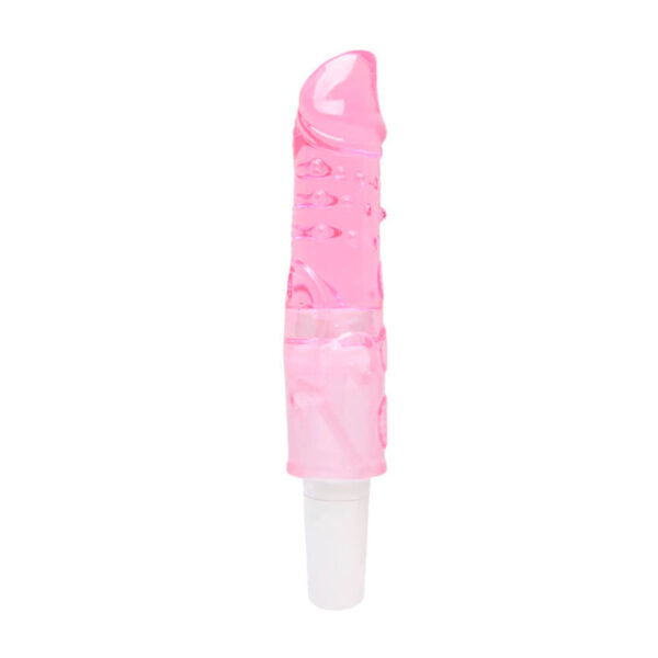 VB032B-Rosa_1 Vibrador com Capa Removivel em Formato de Pênis 17x3 cm Miss Collection