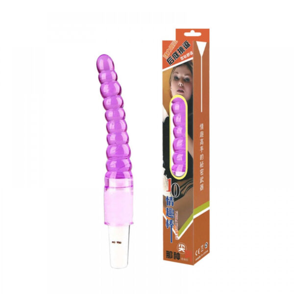 VB033-Roxo_2 Vibrador em Silicone com Estimulador Anelado Miss Collection