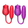 VB124-Vermelho_10 Vibrador Duplo com 10 Modos de Movimentos de Língua, Vibração e Vai e Vem com Aquecimento Vip Mix