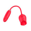 VB124-Vermelho_5 Vibrador Duplo com 10 Modos de Movimentos de Língua, Vibração e Vai e Vem com Aquecimento Vip Mix