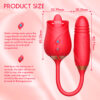 VB124-Vermelho_7 Vibrador Duplo com 10 Modos de Movimentos de Língua, Vibração e Vai e Vem com Aquecimento Vip Mix