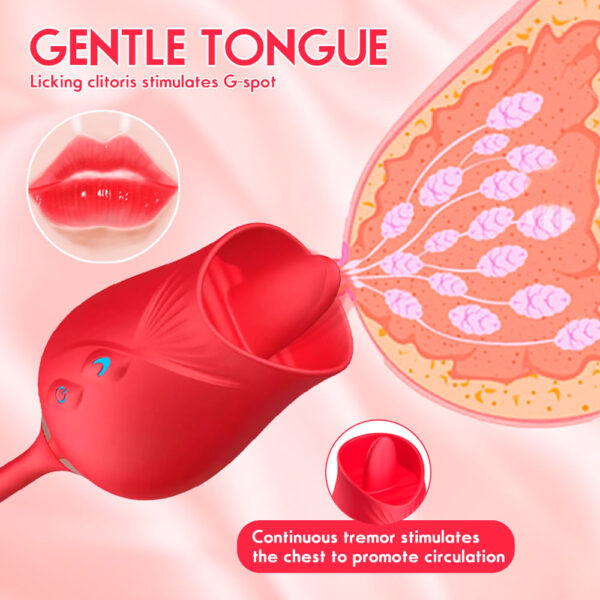 VB124-Vermelho_9 Vibrador Duplo com 10 Modos de Movimentos de Língua, Vibração e Vai e Vem com Aquecimento Vip Mix