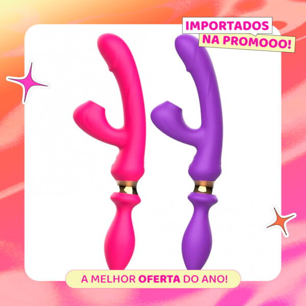 VB161_6 I-Moon Vibrador de Dupla Penetração com 7 Modos de Vibração Vip Mix