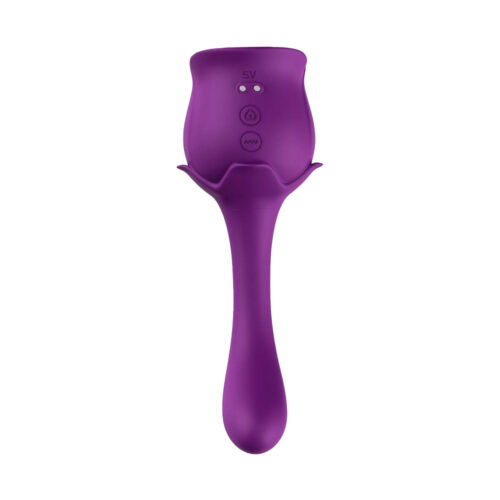 VB171-Roxo_1 Vibrador Duplo Ponto G Formato de Rosa com 9 Modos de Vibração e 10 Modos de Pulsação Vip Mix