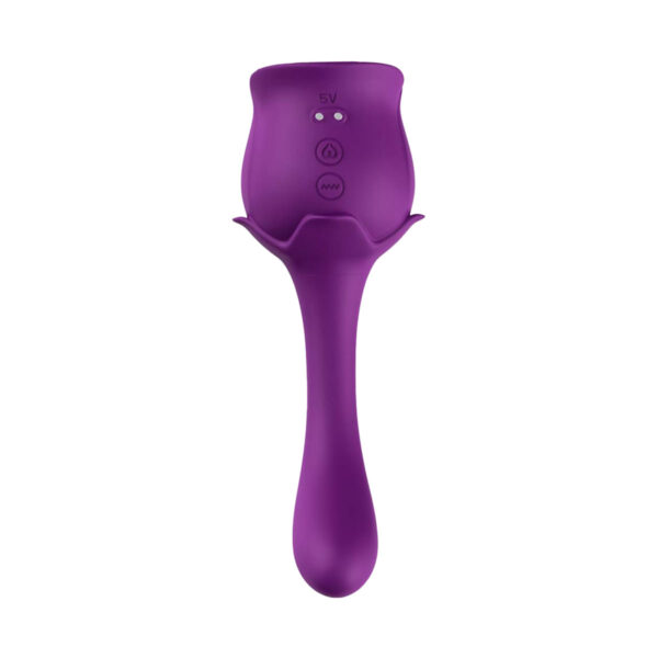 VB171-Roxo_1 Vibrador Duplo Ponto G Formato de Rosa com 9 Modos de Vibração e 10 Modos de Pulsação Vip Mix