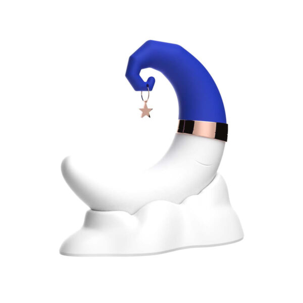 VB176-Azul_1 Vibrador de Clitóris em Formato de Lua com 10 Modos de Vibração e Pulsação Vip Mix