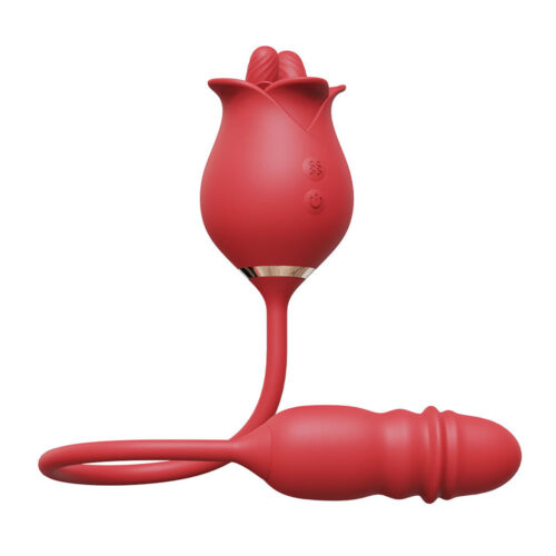 VB179-Vermelho_1 YouVibe Vibrador Duplo Flexível com 10 Modos de Estimulação e Vai e Vem VipMix