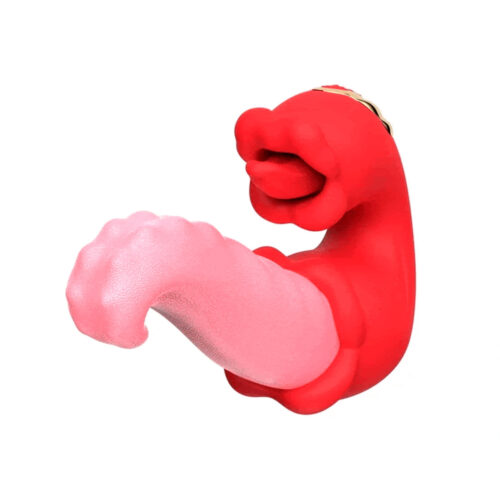 VB217-Vermelho_1 Vibrador Medusa´s Kiss com Línguas Realistas Vip Mix