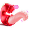VB217-Vermelho_2 Vibrador Medusa´s Kiss com Línguas Realistas Vip Mix