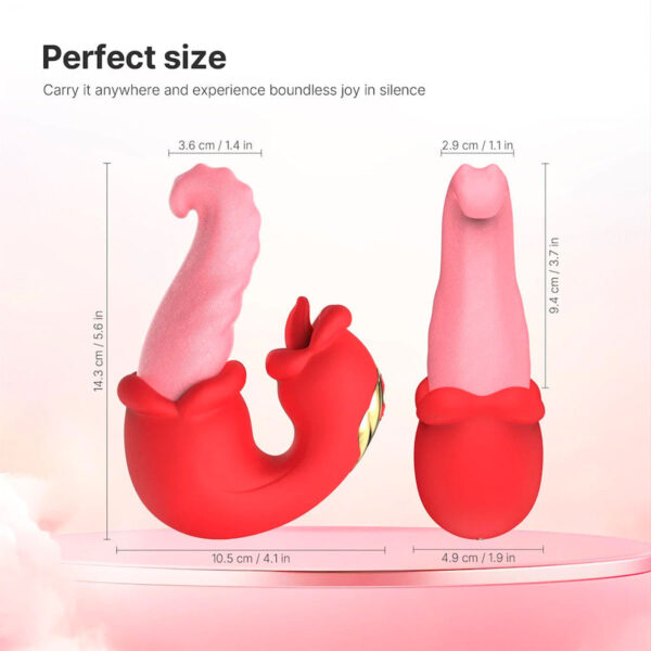 VB217-Vermelho_3 Vibrador Medusa´s Kiss com Línguas Realistas Vip Mix