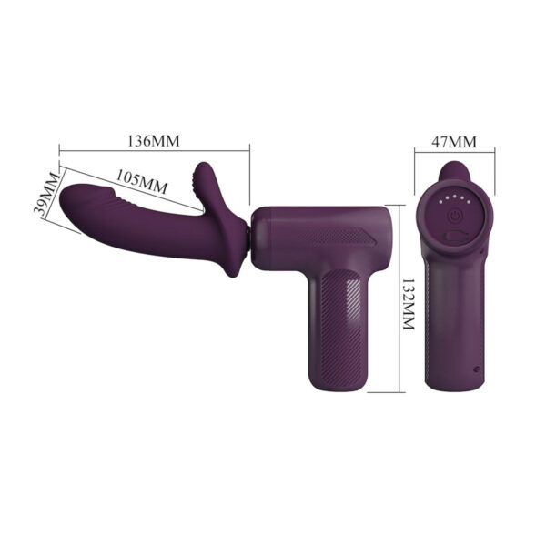 VB218-Roxo_3 Massage Gun Pistola de Massagem Superpoderosa com 5 Modos de Impulso Vip Mix