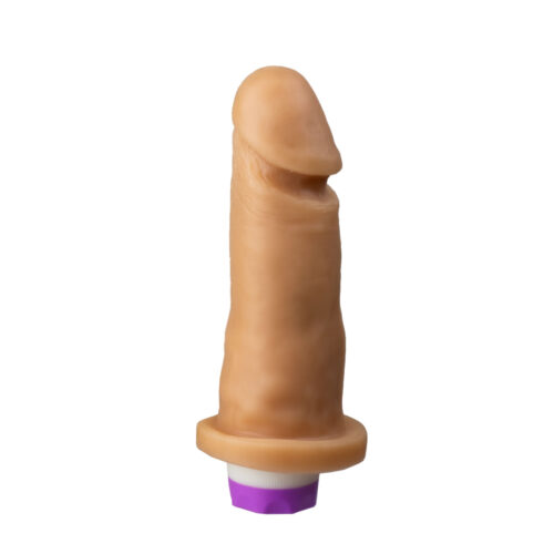 Prótese Realística com Vibro e Glande Marcada Maciça 15,4 x 4cm Êxtase