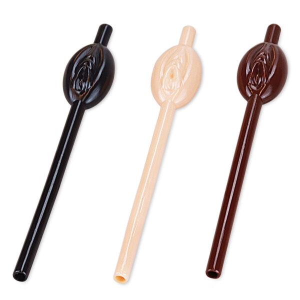 VMBR006_5 Lovetoy Kit com 9 Canudos Vagina Original Pussy Straws Bege, Marrom e Preto Vip Mix