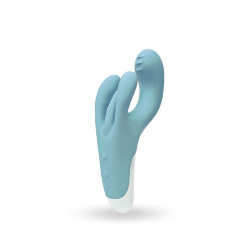 VR-026-Azul-Claro_1 Perfect Lover Vibrador Estimulador Clitoriano Triplo com 10 Modos de Vibração 3R Import
