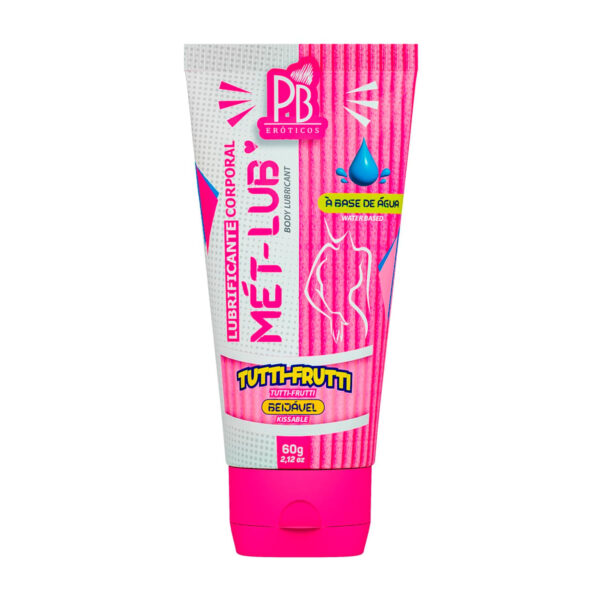 X064-Tutti-Frutti_1-1 Mét Lub Lubrificante Corporal Beijável à Base de Água 60g Linha PB Eróticos La Pimienta