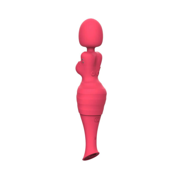 XJ1016_1 Vibrador Varinha 10 Modos de Vibração e Sugador de Clitóris Our Moment Import - Vibrador Varinha com 10 Modos de Vibração e Sucção Our Moment Import