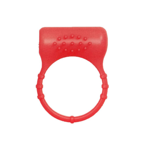 XW1009-Coral_1 Anel Peniano com Vibrador e Estimulador Clitoriano Our Moment Import