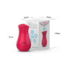 XW1037-Vermelho_2 Estimulador de Clitoris Formato Rosa com Língua 10 Modos de Vibração Our Moment Import