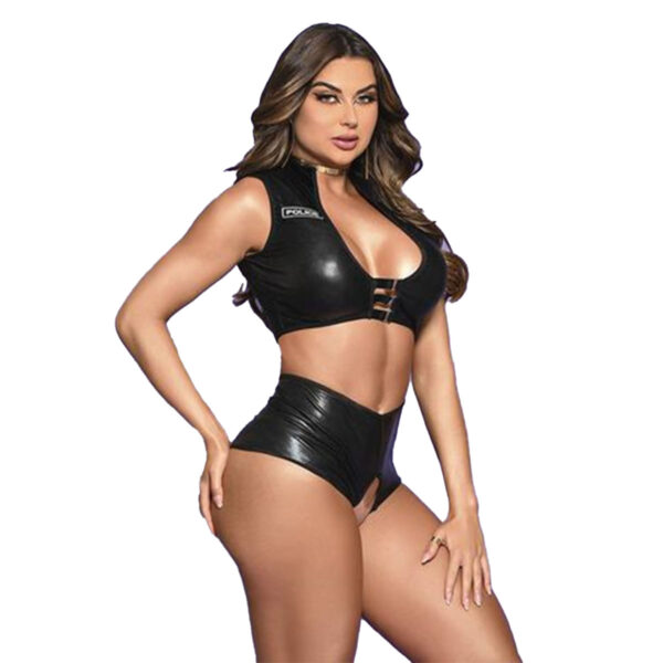 Y7902-P-Preto_1 Fantasia Agente do Desejo Policial com Calcinha Marido Apressado Yaffa Lingerie