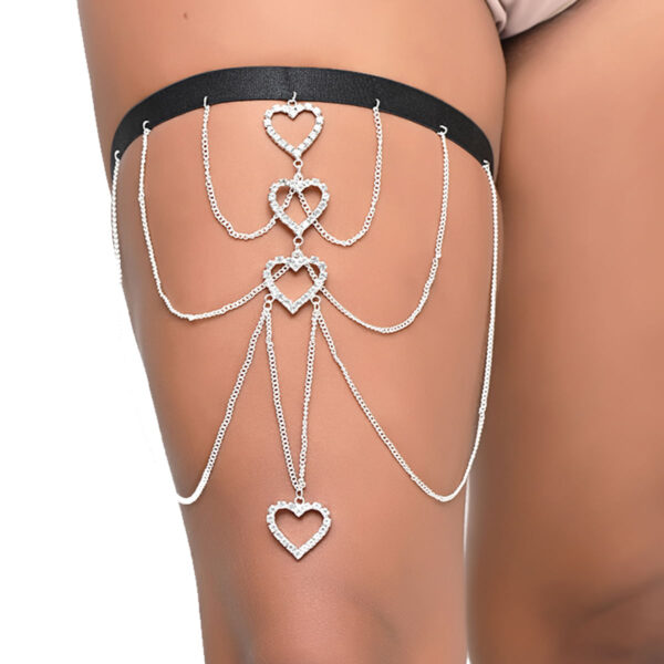 YSBN105_1 Persex Body Chain Joia de Corpo com Corações e Strass Yaffa Lingerie